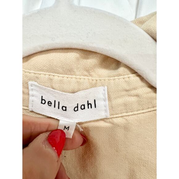 Bella Dahl Short Sleeve Collared Neck Button Front Romper Warm Sand Women's M - Picture 4 of 6